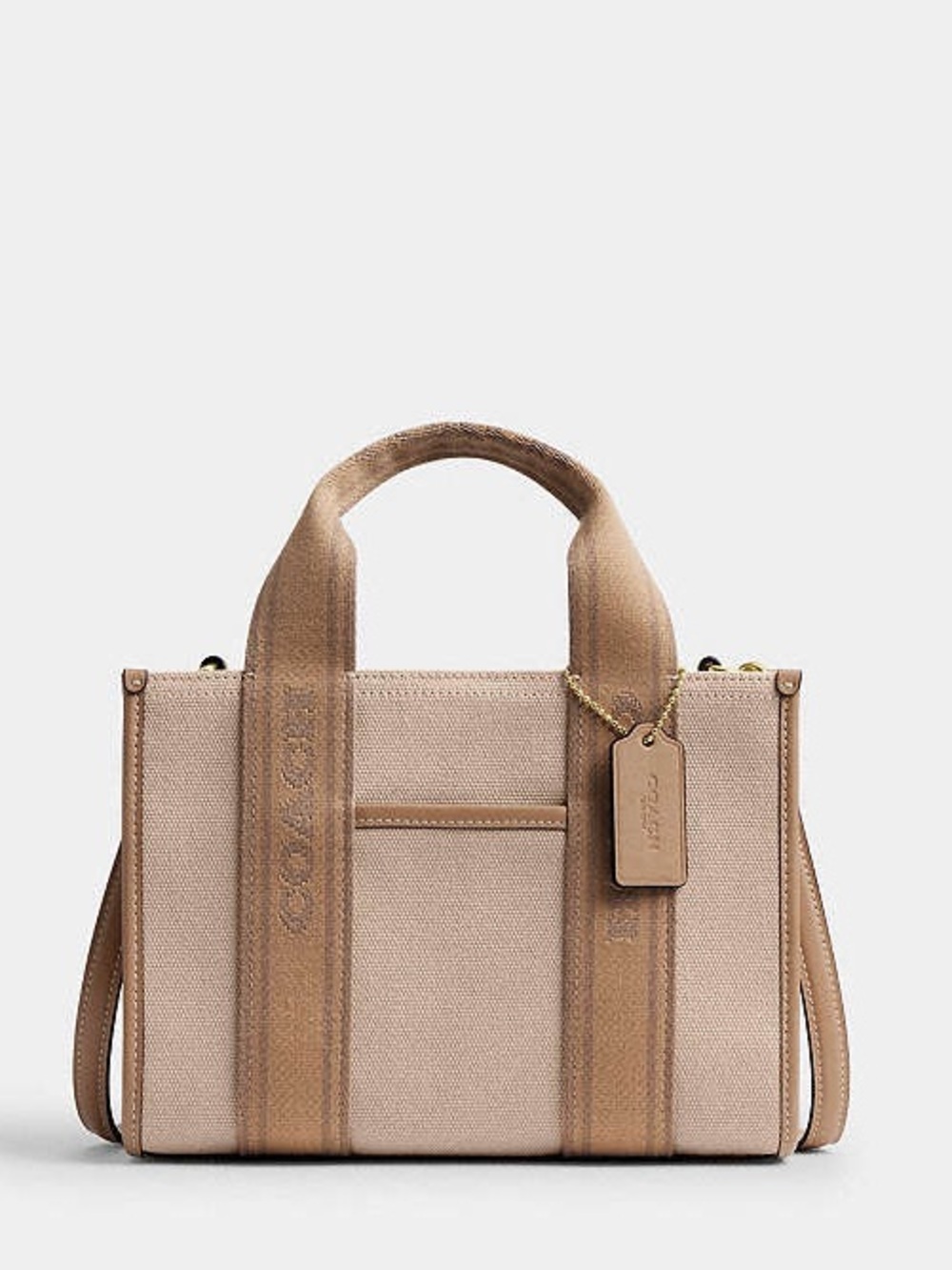 Coach NWT Smith 24  Small Canvas Satchel in Beige and Tan with crossbody strap